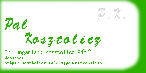 pal kosztolicz business card